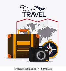 Trip icon set. Time to travel design. Vector graphic