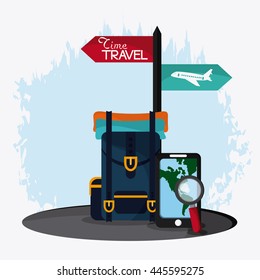 Trip icon set. Time to travel design. Vector graphic