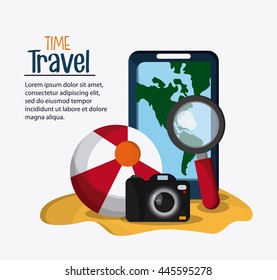 Trip icon set. Time to travel design. Vector graphic