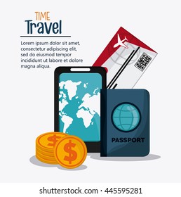 Trip icon set. Time to travel design. Vector graphic