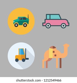 trip icon set. vector set about camel, duty and car icons set.