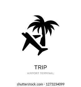 trip icon vector on white background, trip trendy filled icons from Airport terminal collection, trip simple element illustration
