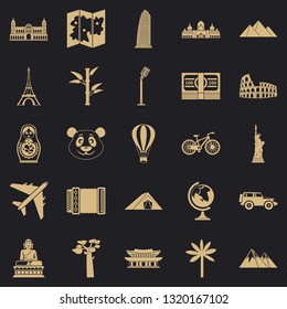 Trip icons set. Simple set of 25 trip vector icons for web for any design