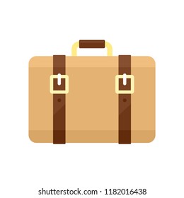 Trip leather bag icon. Flat illustration of trip leather bag vector icon for web design