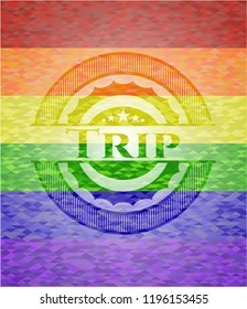 Trip lgbt colors emblem 