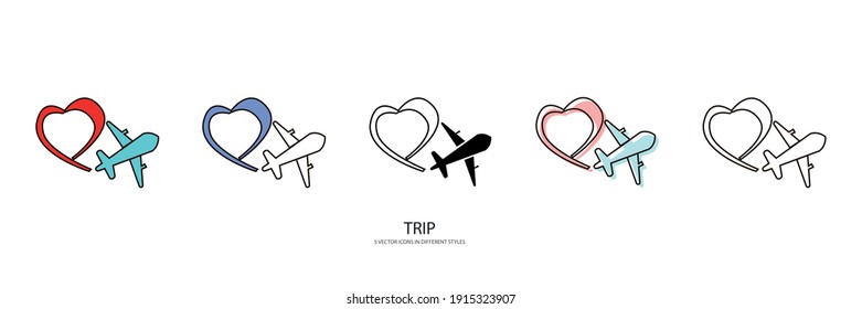 trip love vector type icon