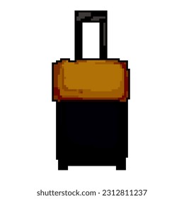 trip luggage bag game pixel art retro vector. bit trip luggage bag. old vintage illustration