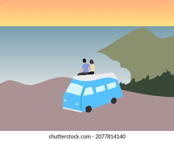 trip to the mountains with partner
