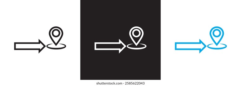 Trip and navigation  icon .  Travel, location, journey, road, map icons. isolated on white and black background. vector illustration. EPS 10