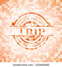 Trip orange mosaic emblem