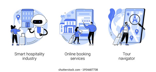 Trip planning abstract concept vector illustrations.