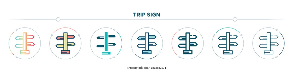 trip sign icon designed in gradient, filled, two color, thin line and outline style. vector illustration of trip sign vector icons. can be used for mobile, ui, web
