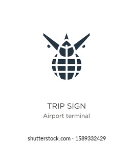 Trip sign icon vector. Trendy flat trip sign icon from airport terminal collection isolated on white background. Vector illustration can be used for web and mobile graphic design, logo, eps10