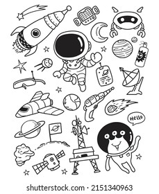 A trip to space doodle vektor