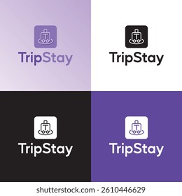 TRIP STAY online booking app logo design
