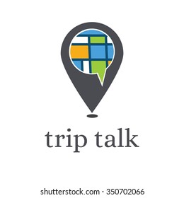 trip talk concept with pin and map