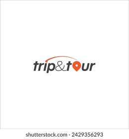 plantilla de logotipo vectorial de ubicación de viaje y tour swoosh