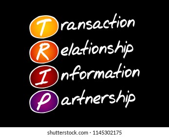 TRIP - Transaction, Relationship, Information, Partnership, acronym business concept