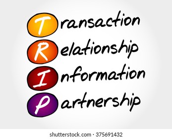 TRIP - Transaction, Relationship, Information, Partnership, acronym business concept
