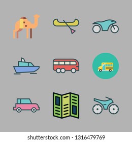 trip vector icon set
