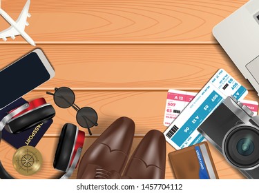 Trip to World. Travel to World. Vacation. Road trip. Tourism. Travel banner. Open suitcase with landmarks. Journey. Travelling illustration