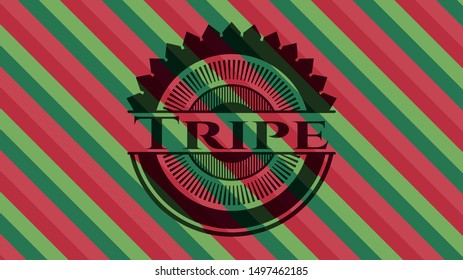 Tripe christmas style emblem. Vector Illustration. Detailed.