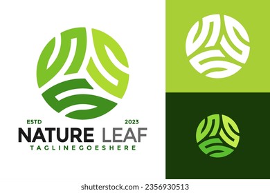 Tripel S Nature Leaf logo design vector symbol icon illustration