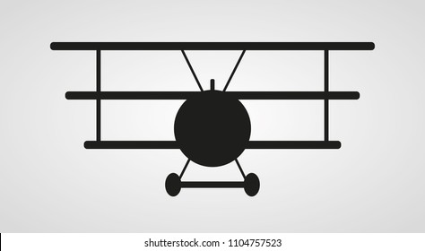 Triplane front silhouette - vector design