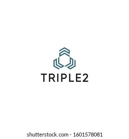 Triple 2 and Hexagon Logo Design. Inspiration.