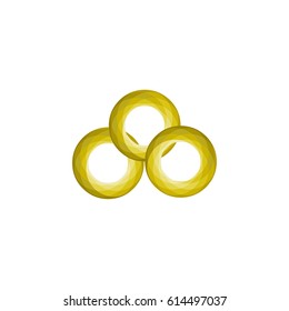 triple 3d letter o logo