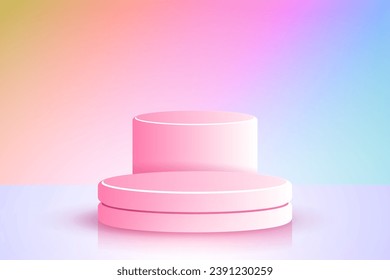 Triple 3D-Pink-Bühnenbild für die Produktpräsentation