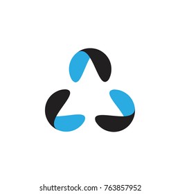 Triple 3D rotation C letter logo design vector