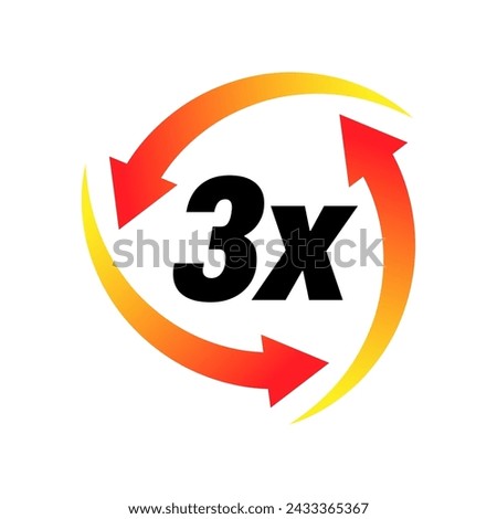 Triple Action, 3x vector icon logo badge