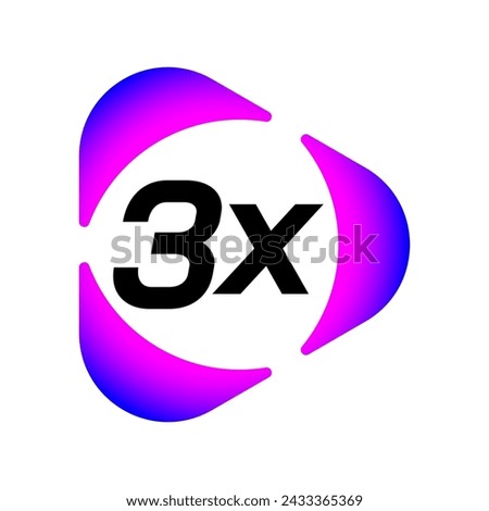 Triple Action, 3x vector icon logo badge