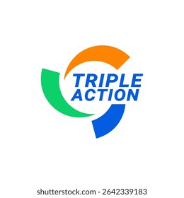 Imagens de vetor de logotipo de emblema de ação tripla