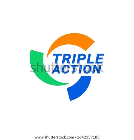 Triple action sign badge logo vector images