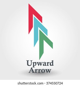 Triple arrow direction abstract vector and logo design or template office business icon of company or corporate identity symbol concept