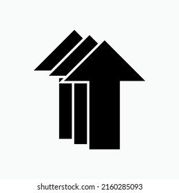 Icono Triple Flechas. Treble o Trine, Símbolo triple - Vector. 