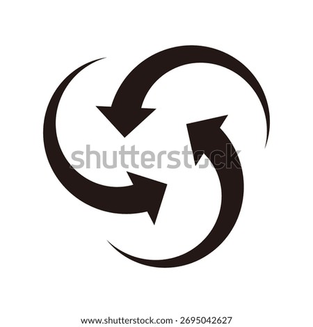 Triple Arrows Spinning Inward | Converging Spiral Icon