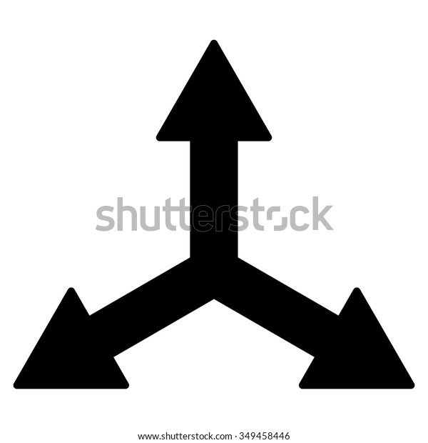 Triple Arrows vector icon.\
Style is flat symbol, black color, rounded angles, white\
background.