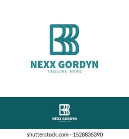 Triple B vector design illustration logo template look like curtain
