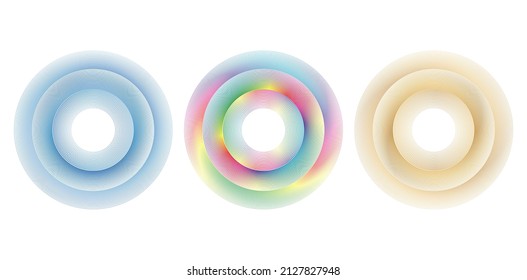 triple band and three colors design isolated white backgrounds  applicable for website banner  poster social media  label sign corporate   product packaging material element  3 circle lines design