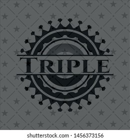 Triple black emblem. Vector Illustration. Detailed.