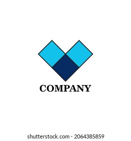Triple blue logo applied for business and finance logo design inspiration.