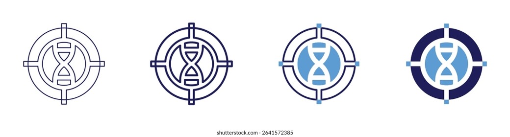 Triple bond icon in 4 different styles. Thin Line, Line, Bold Line, Duotone. Duotone style. Editable stroke.