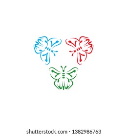 Triple Butterfly logo vector design