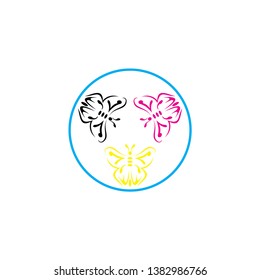 Triple Butterfly logo vector design