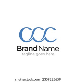 Triple-C-Logo-Konzept, CCC-Logo-Design, Vektorgrafik-Logo-Vorlage