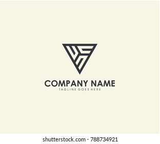 Triple C triangle letter logo design vector eps 10