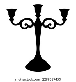 triple candelabro de estilo clásico con una silueta negra para el diseño interior